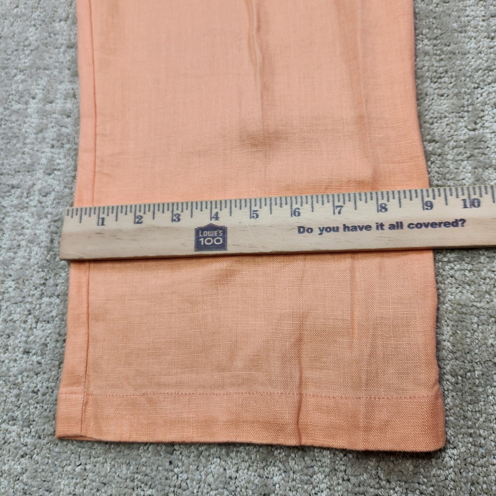 Ralph Lauren Pants Women 8 Linen Wide Leg Crop Capris Orange High Rise Boho - Picture 7 of 10